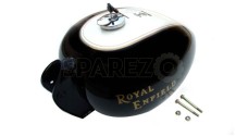 Royal Enfield Heavy Duty Trail Petrol Tank Black and White Customized - SPAREZO