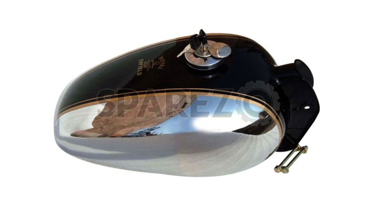 Royal Enfield Bullet Custom Deluxe Petrol Tank Chromed Black - SPAREZO