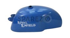 Royal Enfield Cafe Racer Blue Painted 4 Gallon Petrol Tank - SPAREZO