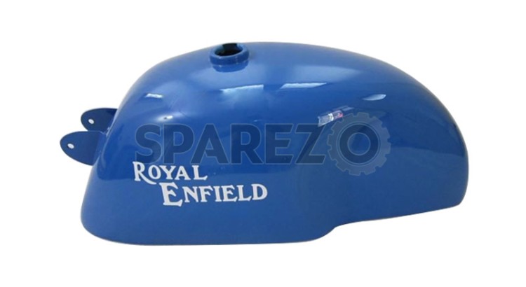 Royal Enfield Cafe Racer Blue Painted 4 Gallon Petrol Tank - SPAREZO