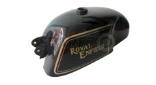 Royal Enfield Cafe Racer Black Painted 4 Gallon Petrol Tank - SPAREZO