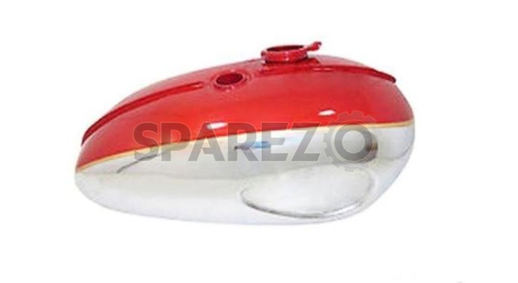 New BSA A65 2 Gallon Red Painted Chrome Petrol Tank 1968-69 US Specification - SPAREZO