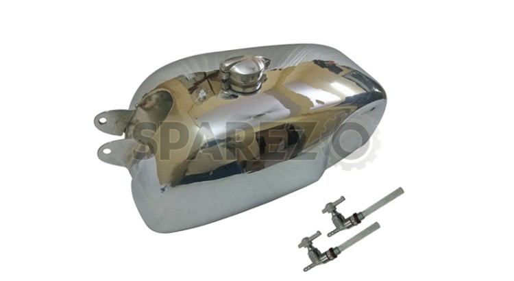 Royal Enfield Cafe Racer Clubman Continental GT Gas Fuel Petrol Tank Chrome - SPAREZO