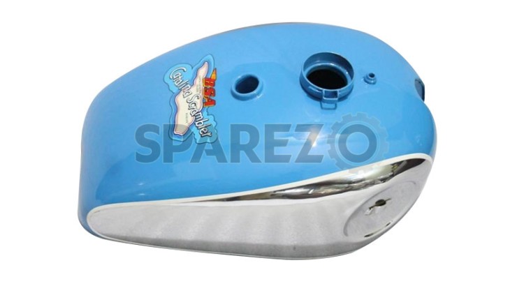 BSA Goldstar Catalina Scrambler Gas Petrol Tank Chrome Plated & Blue Painted - SPAREZO