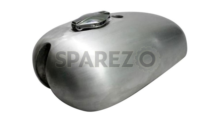 BSA Spitfire A65 2 Gallon Gas Fuel Petrol Tank Raw Steel Iron - With Fuel Cap - SPAREZO