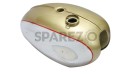 BSA A65 Lightning Thunderbolt Golden Painted Chrome Gas Fuel Petrol Tank - SPAREZO