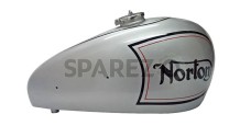 New Norton ES2 Silver Painted Petrol Tank With 2 Side Holes For Knee Pads + Cap