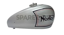 New Norton ES2 Silver Painted Petrol Tank With 2 Side Holes For Knee Pads + Cap - SPAREZO