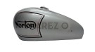 New Norton ES2 Silver Painted Petrol Tank With 2 Side Holes For Knee Pads + Cap - SPAREZO