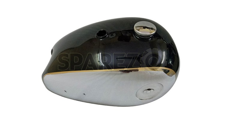 New BSA A7 A10 Black Painted Chrome Gas Fuel Petrol Tank - SPAREZO