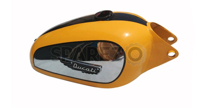 New Ducati Scrambler 350cc Chrome and Painted Fuel Tank With Badges + Cap + Tap - SPAREZO