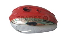 New BSA C15 Chromed and Red Painted Gas Fuel Tank (Reproduction) - SPAREZO