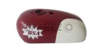 New BSA Spitfire Hornet 2 Gallon Maroon and White Painted Gas Fuel Petrol Tank - SPAREZO