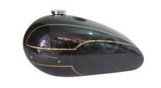 New Triumph T140 Black Painted Fuel Tank (Reproduction) With Chrome Cap and Tap - SPAREZO