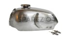 New Norton Commando Roadster Raw Steel Petrol Tank + Petrol Tank Cap & Taps - SPAREZO