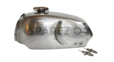 New Norton Commando Roadster Raw Steel Petrol Tank + Petrol Tank Cap & Taps