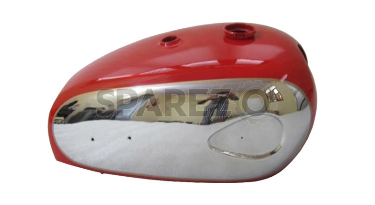 New BSA A7 A10 Super Rocket Red Painted Chromed Gas Fuel Petrol Tank - SPAREZO