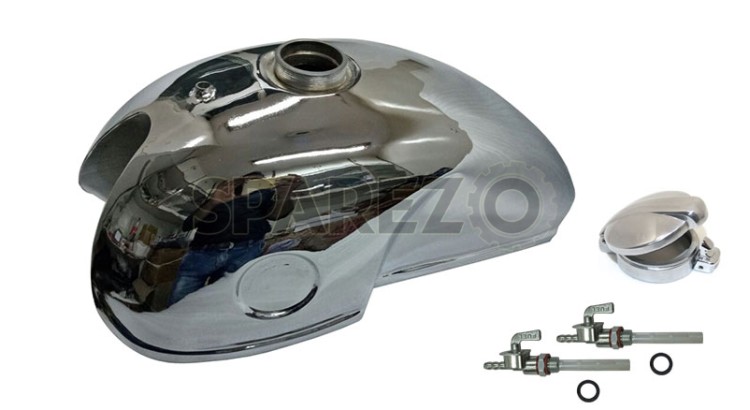 Chromed Gas Tank Fits Benelli Mojave Honda CB Kawasaki Ducati Bikes - SPAREZO