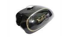 Norton Commando 750 850 Interstate Black Steel Fuel Gas Tank + Cap