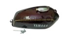 Petrol Fuel Gas Tank Steel Maroon With Chrome LID Cap Yamaha RX100 RX125 - SPAREZO