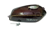 Petrol Fuel Gas Tank Steel Maroon With Chrome LID Cap Yamaha RX100 RX125