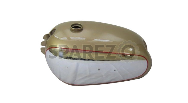 Golden Flash A10 Plunger Model Golden Painted Chrome Gas Petrol Tank - SPAREZO