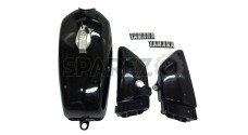 Yamaha RX100 RX125 Petrol Fuel Gas Tank With Chrome LID Cap & Side Panels - SPAREZO