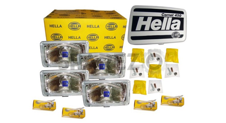 4 Pcs Hella Comet 450 Spotlight 12v H3 White - SPAREZO