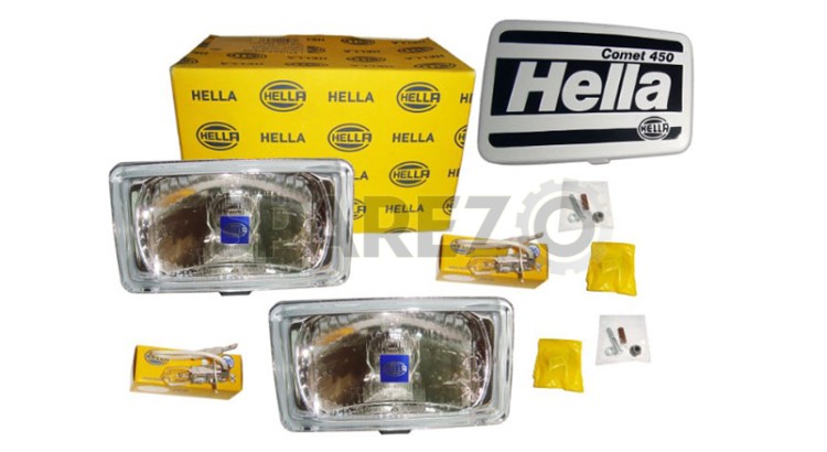 Pair Of Hella Comet 450 Spotlight 12v H3 White For Jeep, Trucks, 4x4, Vans - SPAREZO