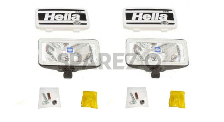 Pair Of Hella Comet 550 Spot Driving Lamps 12v H3 Fits Range Rover, 4x4, Jeeps - SPAREZO