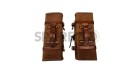 Royal Enfield Himalayan Pannier Rails and Leather Bags Pair Brown Tan - SPAREZO