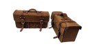 Royal Enfield Himalayan Pannier Rails and Leather Bags Pair Brown Tan - SPAREZO