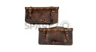 Royal Enfield Himalayan Pannier Rails and Leather Bags Pair Brown - SPAREZO