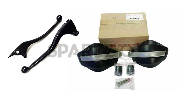 Royal Enfield Himalayan Hand Guard Kit and Clutch & Brake Lever Black - SPAREZO