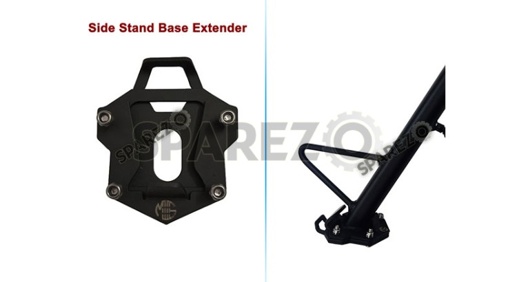 Royal Enfield Himalayan 411 Side Stand Base Extender Black  - SPAREZO