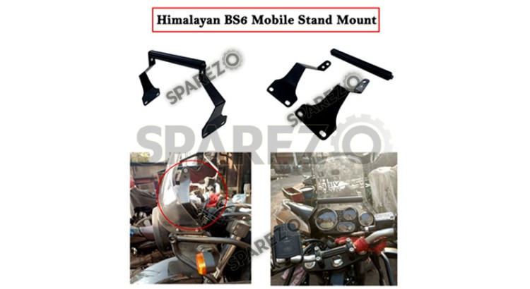 Royal Enfield Himalayan BS6 Mobile Stand Mount Black   	  - SPAREZO