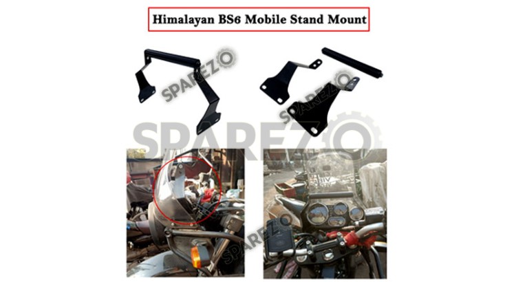 Royal Enfield Himalayan BS6 Mobile Stand Mount Black   	  - SPAREZO