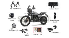 7 PCS Royal Enfield Himalayan BS6 Accessories Black Combo With Free Oil Filter - SPAREZO