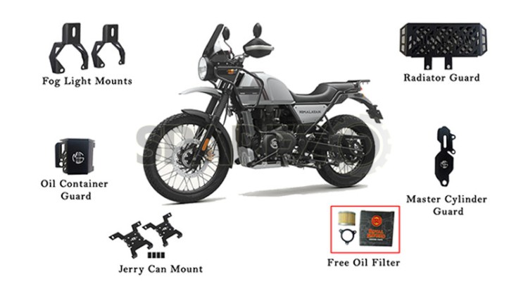 5 PCS Royal Enfield Himalayan BS6 Accessories Combo With Free Oil Filter - SPAREZO
