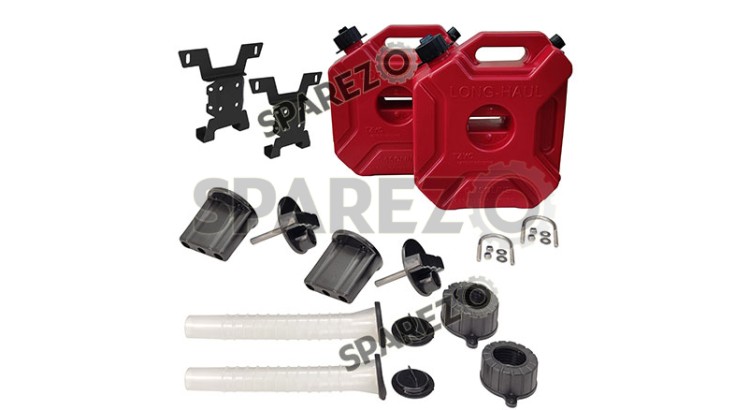 Royal Enfield Himalayan 411cc BS6 Red Color LH and RH Jerry Can Pair With Mount - SPAREZO