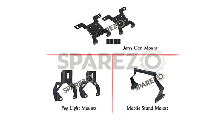 Royal Enfield Himalayan BS6 Jerry Mount Fog Light Mounts and Mobile Stand Mount - SPAREZO