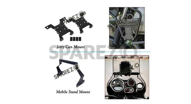 Royal Enfield Himalayan BS6 Jerry Can Mount and Mobile Stand Mount Accessories - SPAREZO