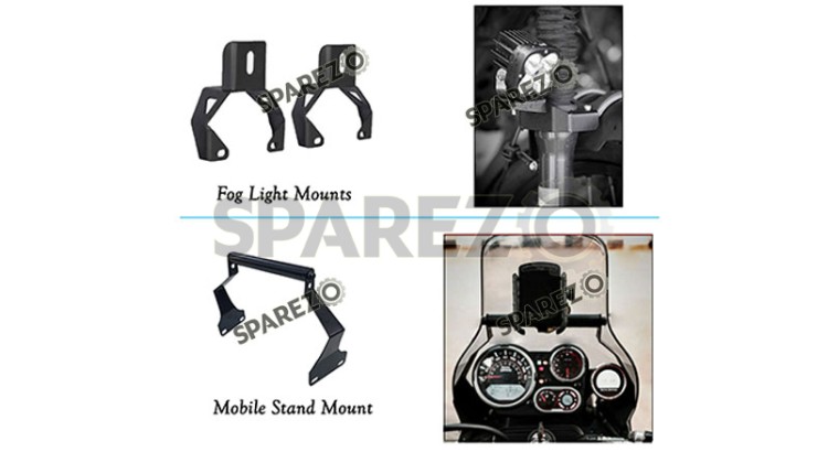 Royal Enfield Himalayan BS6 Fog Light Mounts and Mobile Stand Mount Accessories - SPAREZO