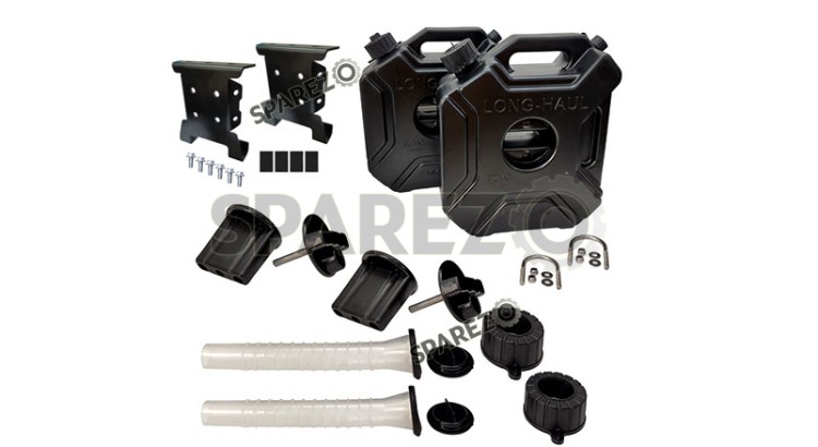 Royal Enfield Himalayan 411cc BS4 Black Color LH and RH Jerry Can Pair With Mount - SPAREZO