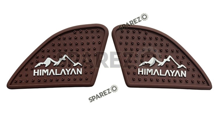 Royal Enfield Himalayan 411 Rubber Tank Pad Pair Brown - SPAREZO