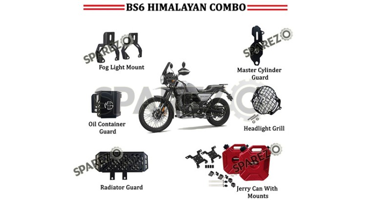 Royal Enfield Red Jerry Can Pair Combo of 6 PCS For Himalayan 411cc BS6 - SPAREZO