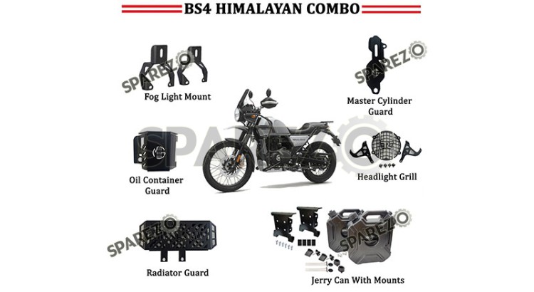 Royal Enfield Black Jerry Can Pair Combo of 6 PCS For Himalayan 411cc BS4 - SPAREZO