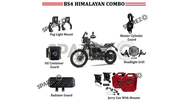 Royal Enfield Red Jerry Can Pair Combo of 6 PCS For Himalayan 411cc BS4 - SPAREZO