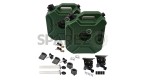 Royal Enfield Himalayan 411 cc BS4 LH-RH Jerry Can Pair With Mount Green Color - SPAREZO