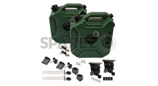 Royal Enfield Himalayan 411 cc BS4 LH-RH Jerry Can Pair With Mount Green Color